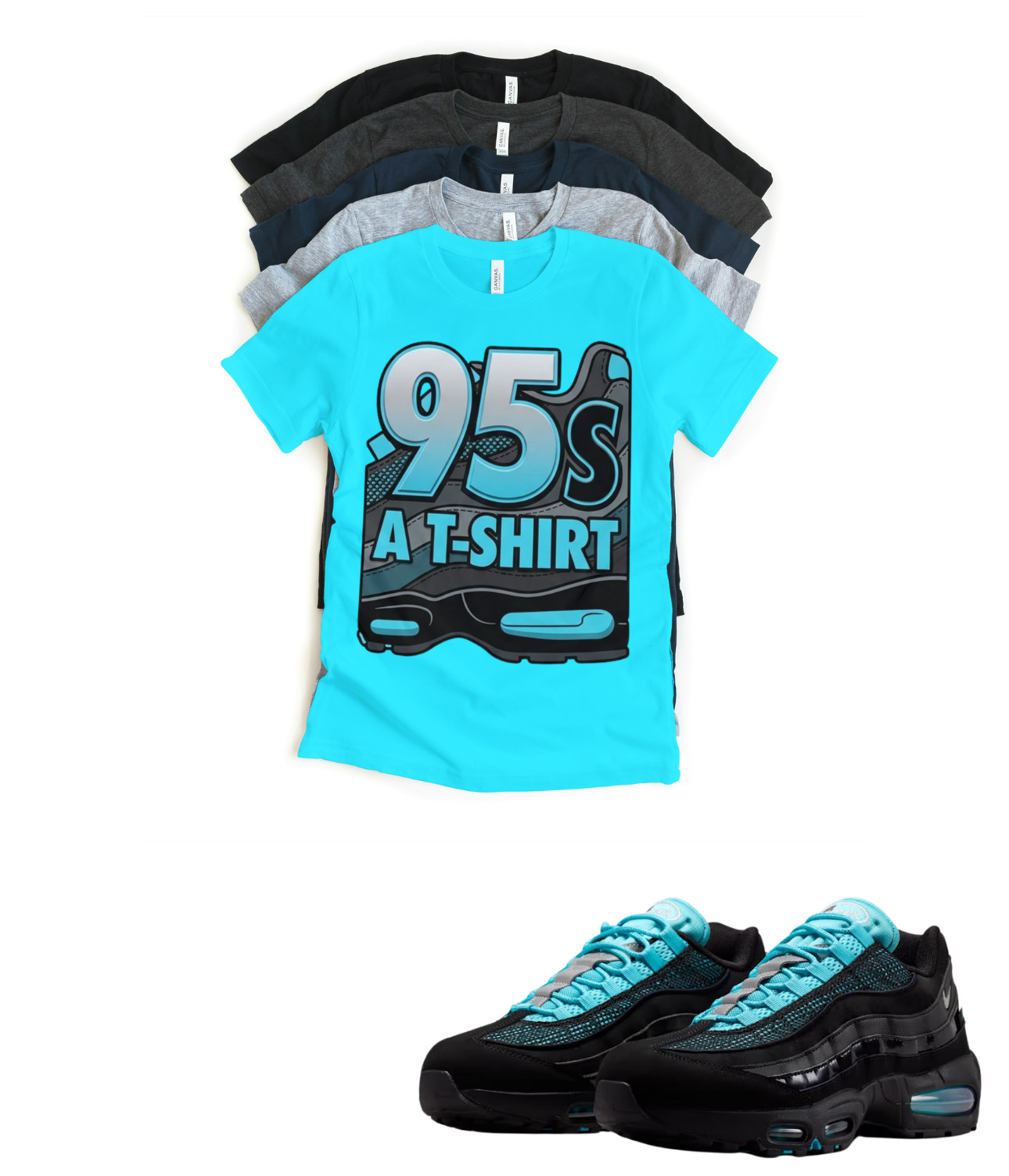 Shirt to match Black Chrome Gamma 95 Retro OG Sneaker Sneakerhead 95 and a Tshir