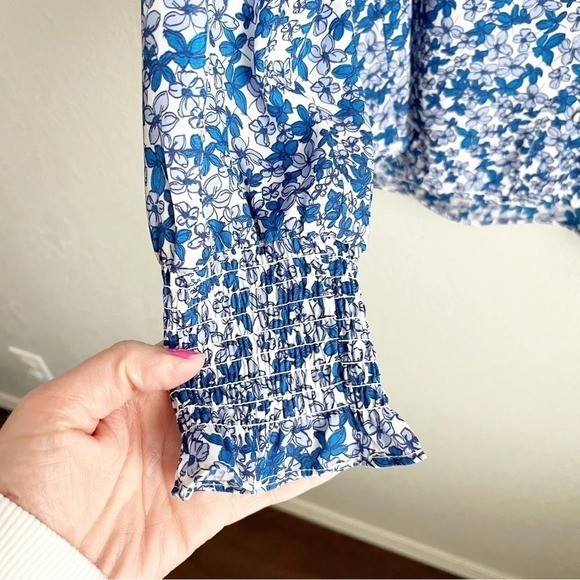 COOPER & Ella Blue Ditsy Floral Button Down Pleasant Blouse S