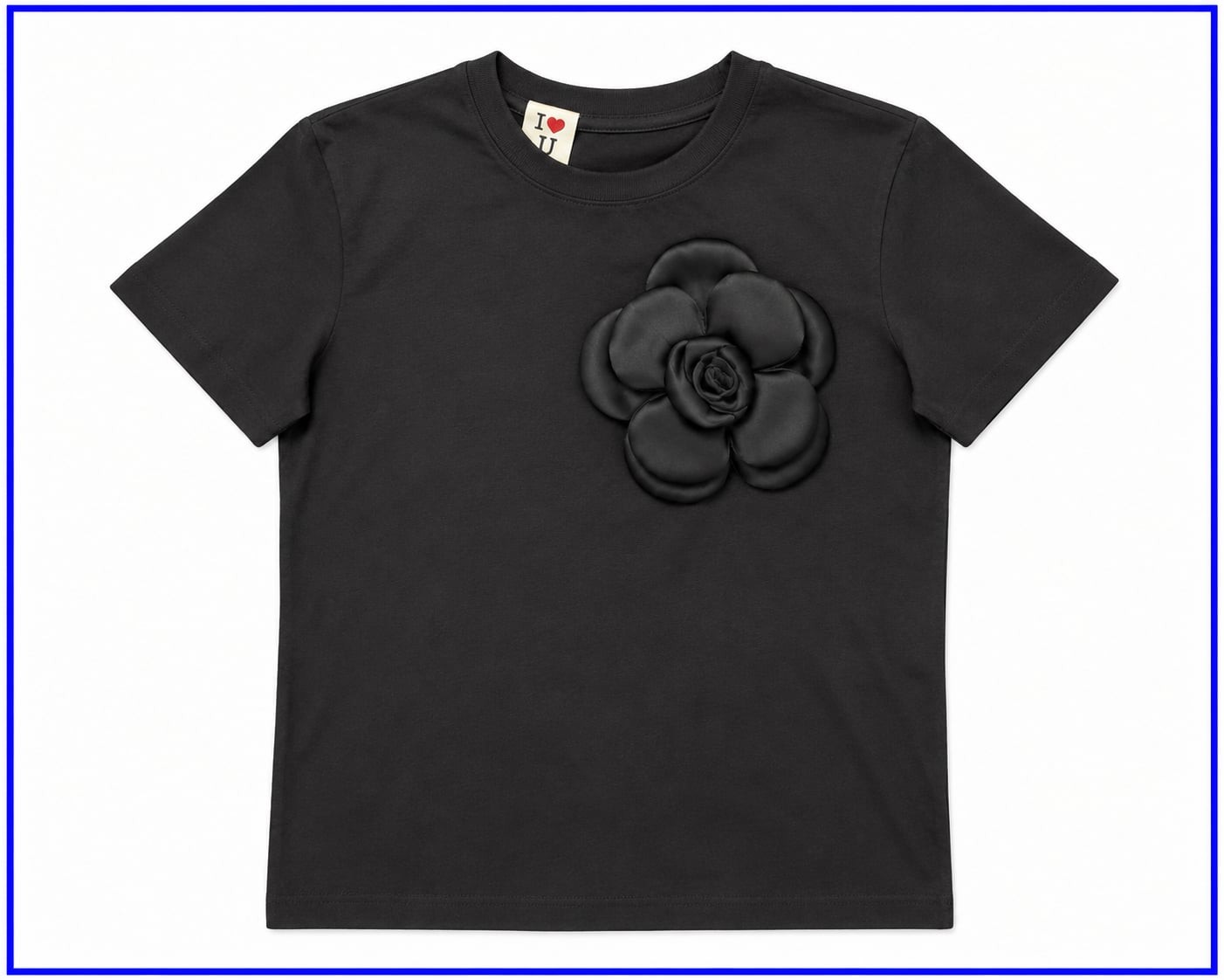 Premium Bangkok 3D Camellia Flower Appliqué blouse