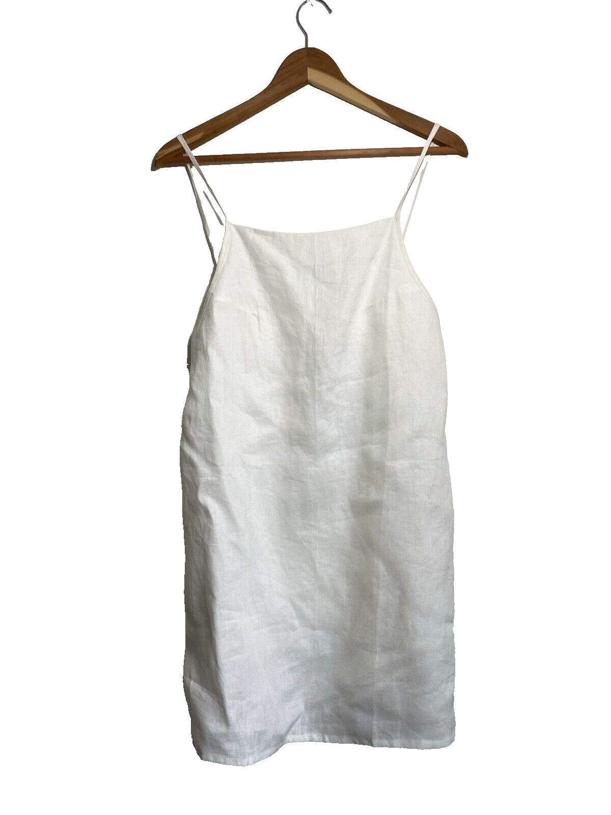 NWT Women’s AURA The Label Linen Tank Top White Boho Sz L