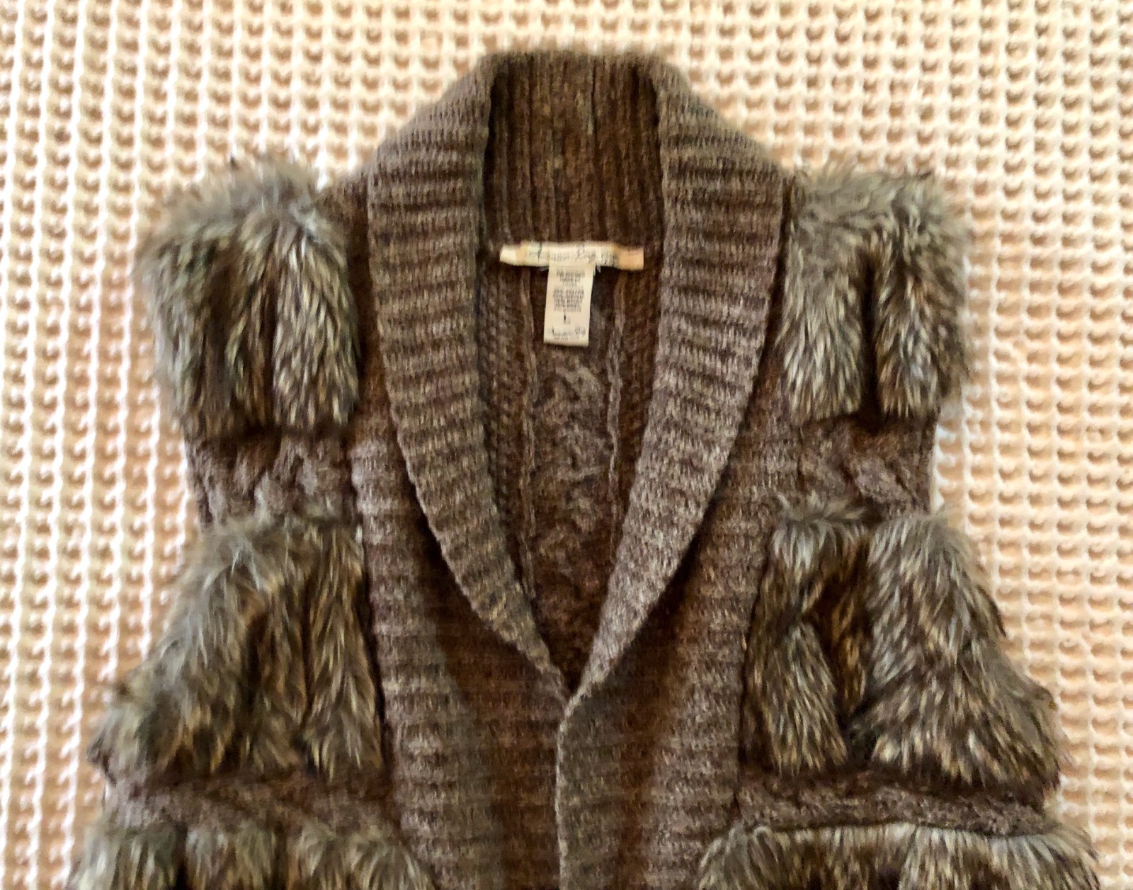 Woman’s Wool/Mohair Fur Vest Size L by American Rag Cie