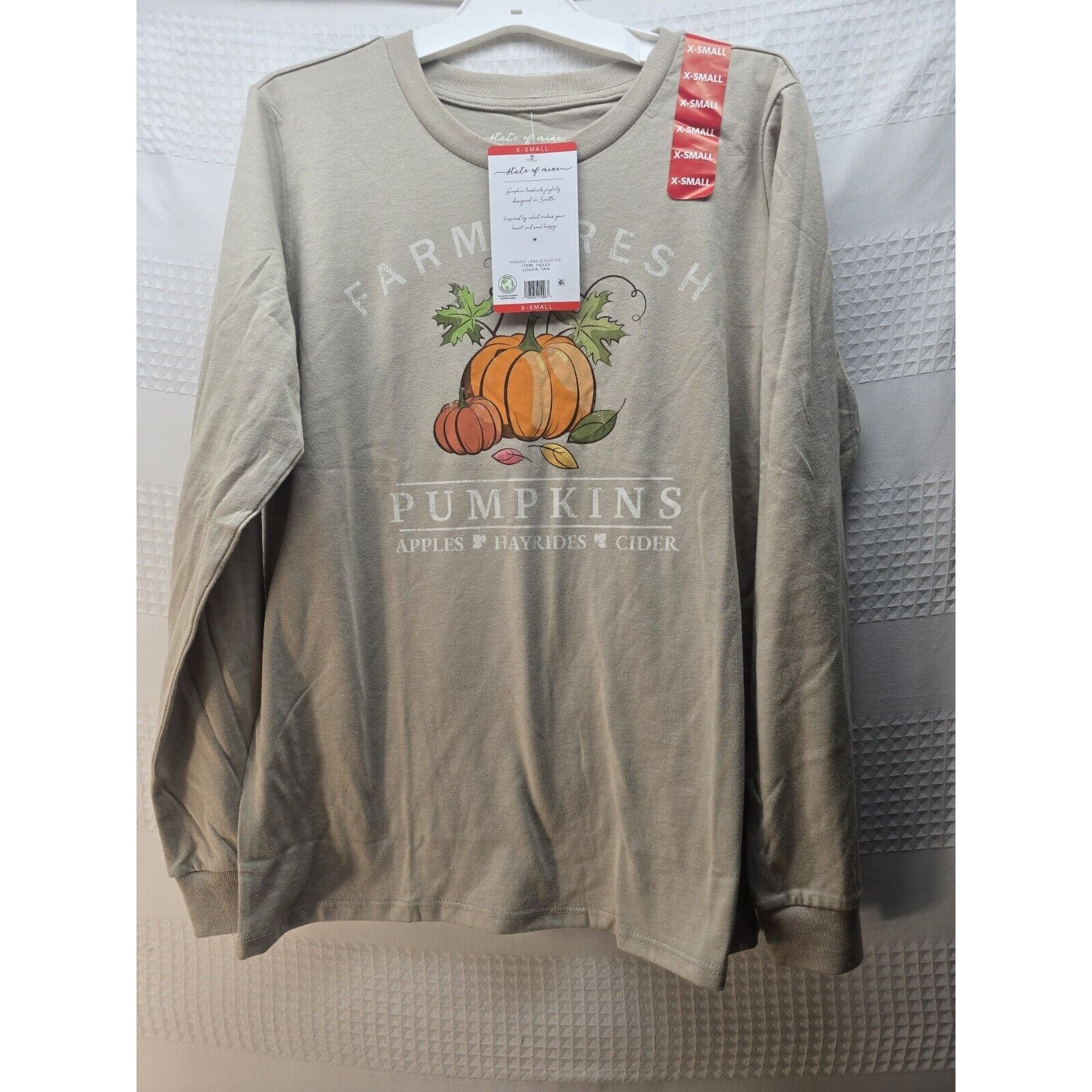 State of Mine Women’s Soft Comfortable Harvest Long Sleeve Tee Size XS