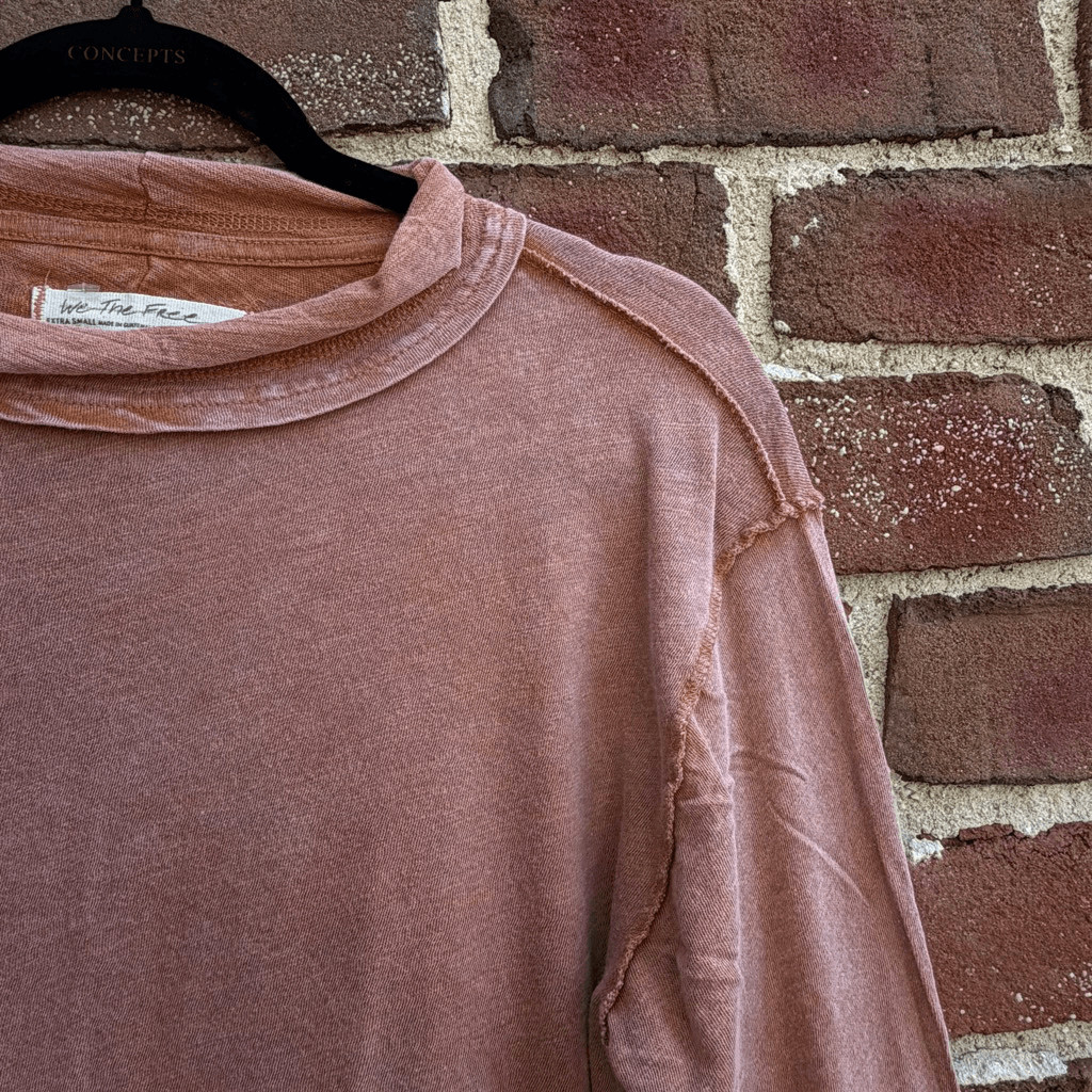 Free People We The Free Women’s Long Sleeve Regan Tee sand M NEW