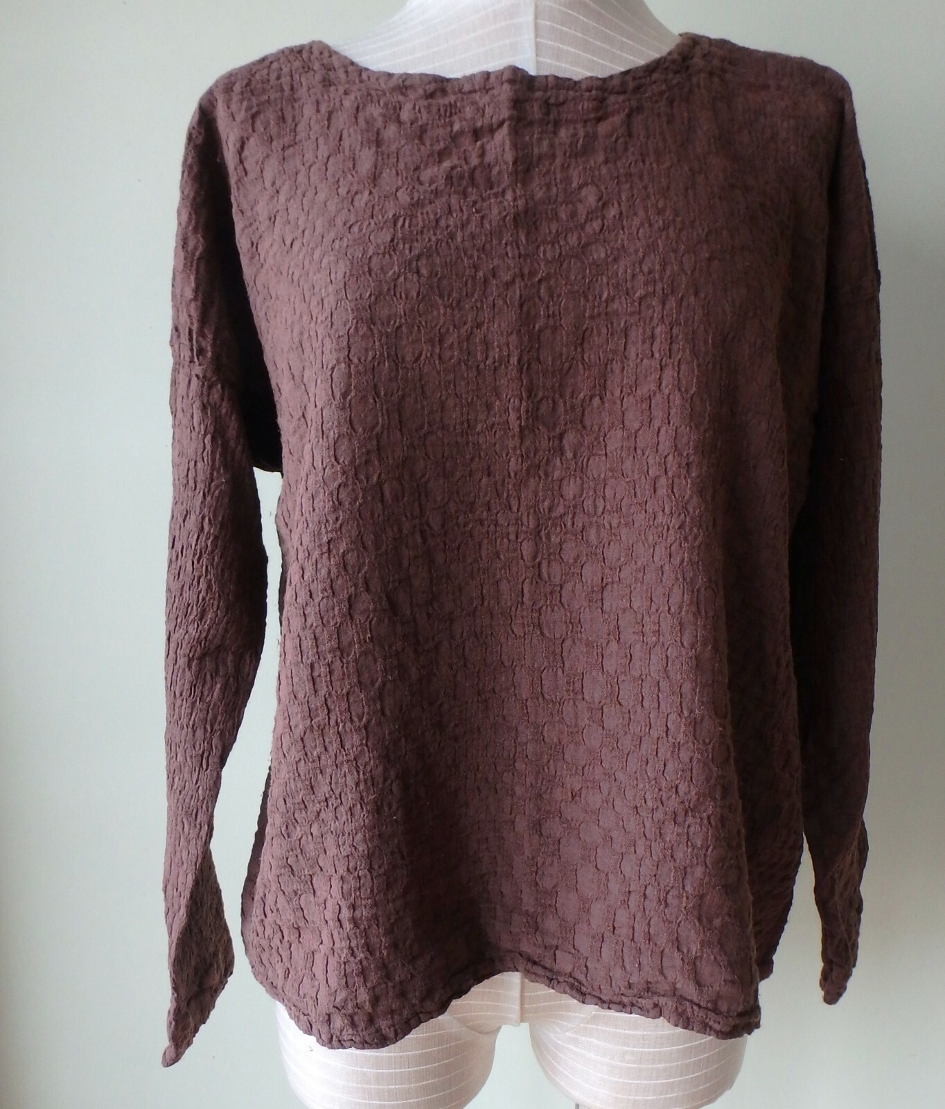 FLAX Designs Cambridge Pullover L NWOT RAISIN