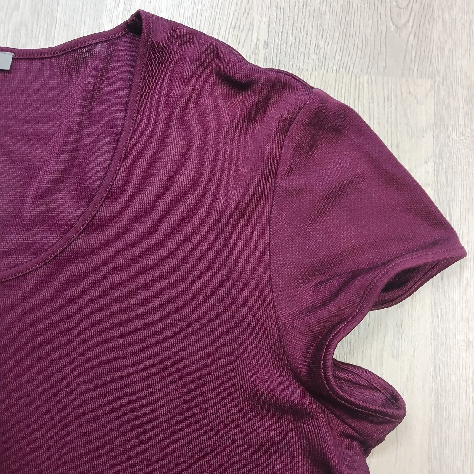 Ann Taylor Womens Short Sleeve Maroon Burgandy Shirt Size Large