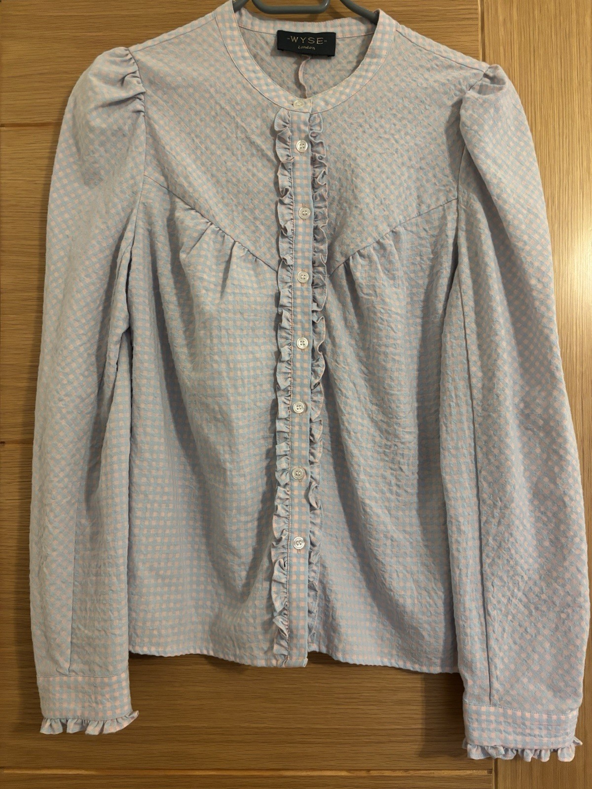 Wyse London Frieda Blouse, Pink & Blue, Size 4 (UK 14)