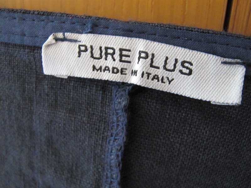 MADE IN ITALY LINEN TUNIC TOP DARK BLUE SIZE 2 (26-32)