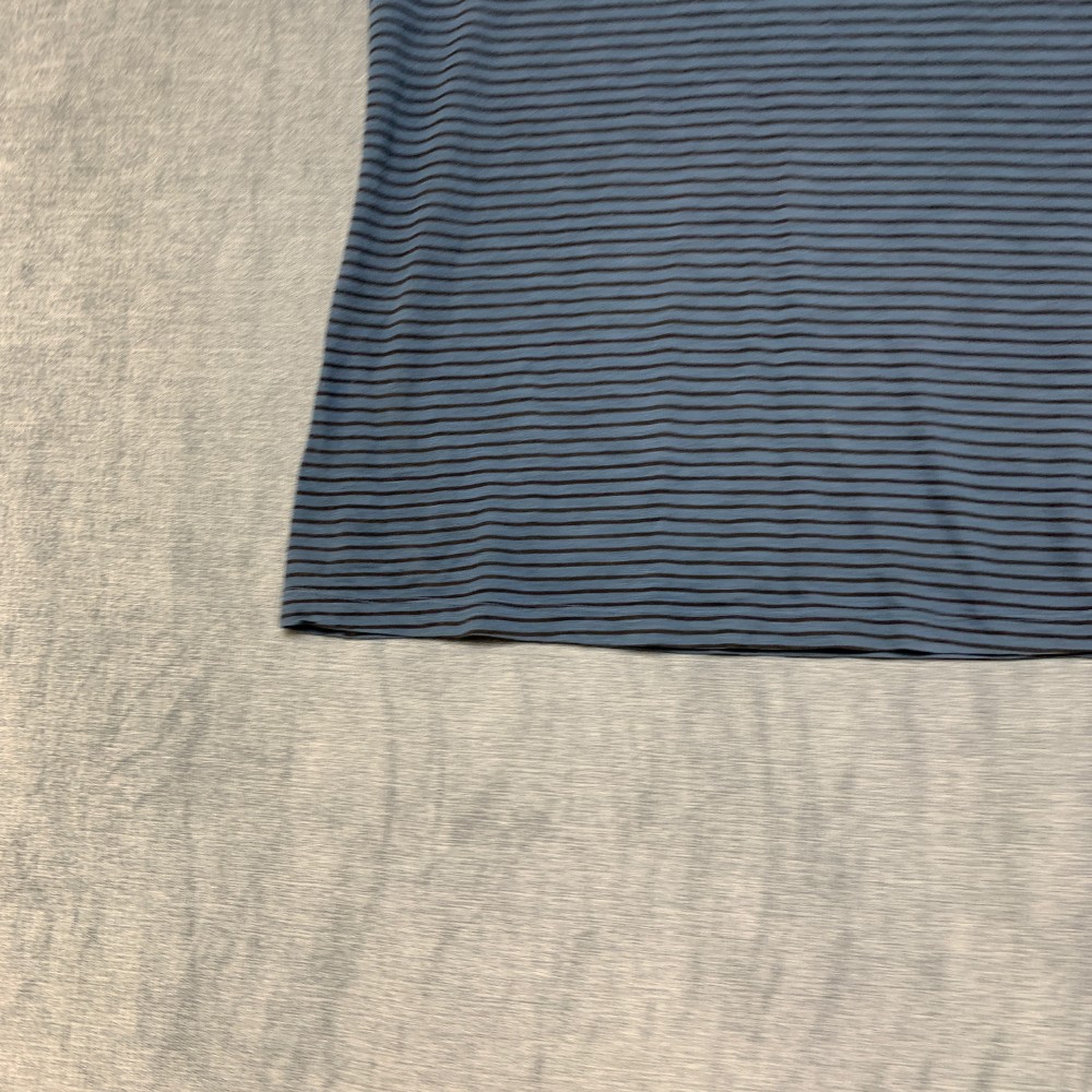 Mossimo Supply Co Top Womens Medium Blue Black Striped Cotton V-Neck Cap Sleeve