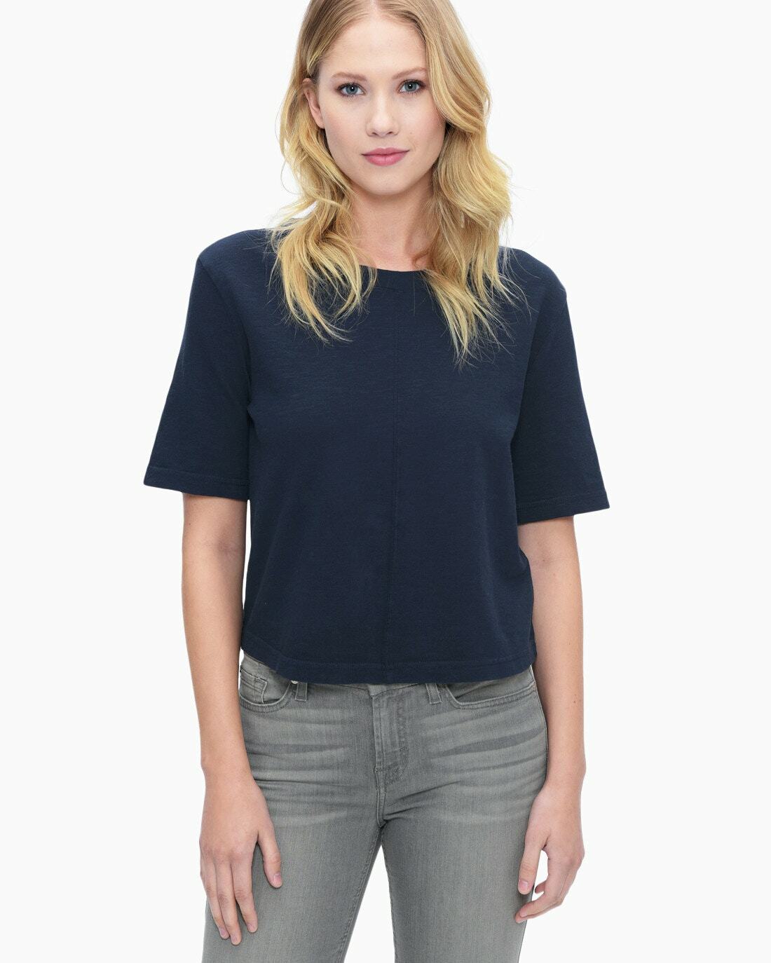 NWT Splendid Women’s Cotton Slub Elbow Sleeve Tee Red, White, and Blue $65