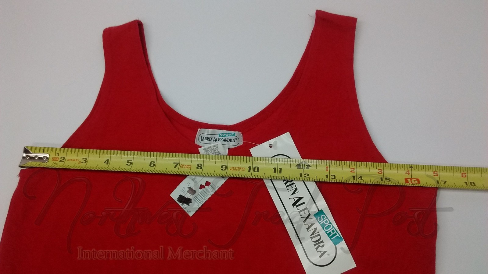 Lauren Alexandra Sport sz S Red Tank Top Shirt 95%Cotton 5%Spandex NWT USA