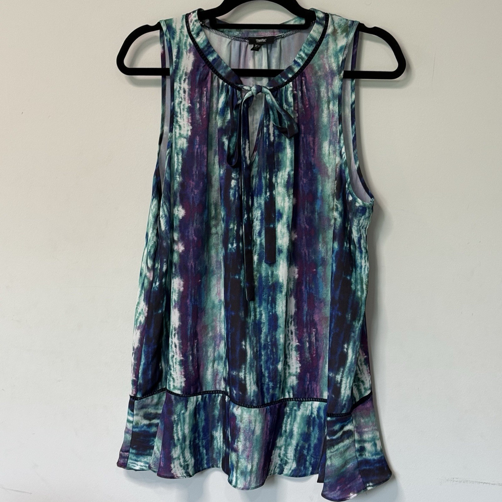 Mossimo Tank Top Purple Blue Green Tie Dye Watercolor Print Women’s Size XXL