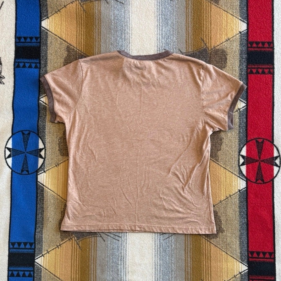 Vintage Y2K Women’s Harley Davidson Biker T-Shirt Size Large Motorcycle Brown
