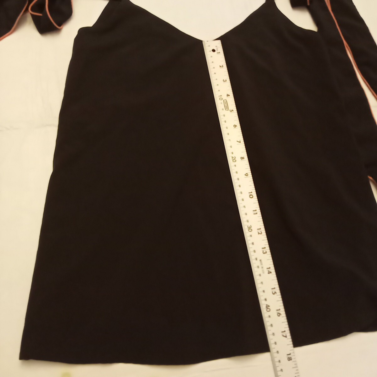 Judith March Womens Black Shirt Bow Top Spaghetti Strap Size Small pink & black