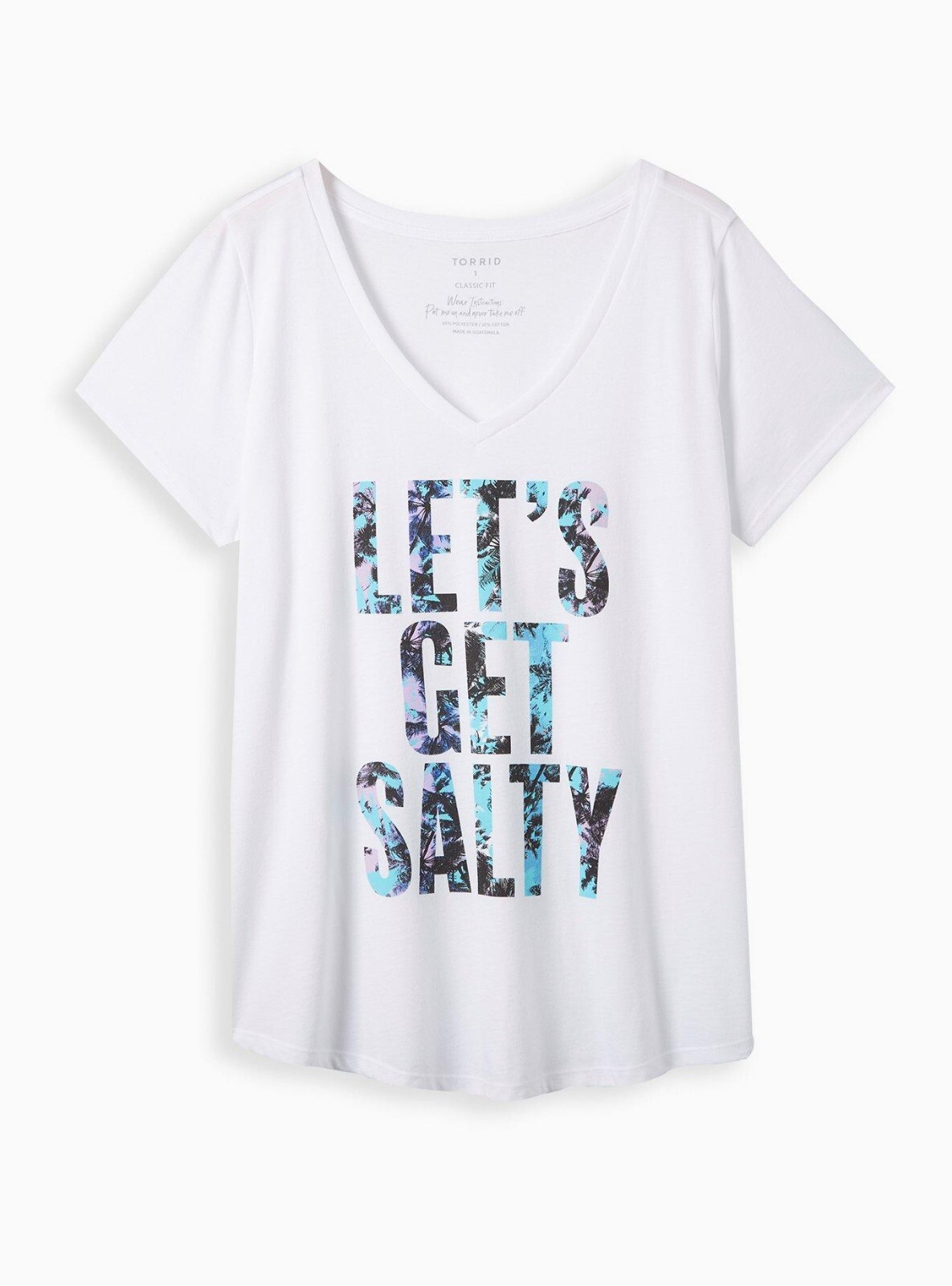 Torrid Salty Girlfriend Tee Signature Jersey White Plus Size 00 M L 10 #H79169
