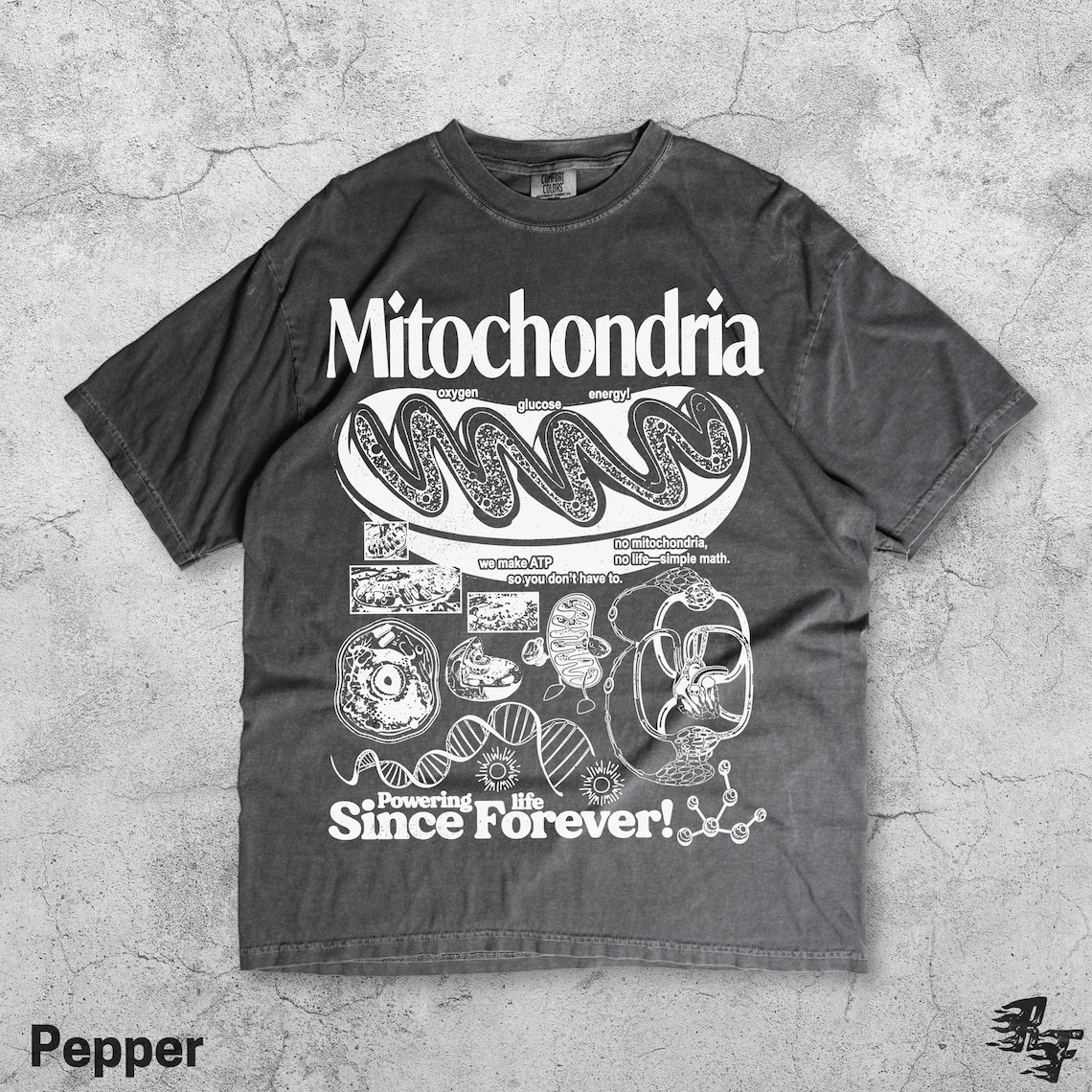 Mitochondria Vintage Science T-Shirt, Retro Biology Graphic Tee