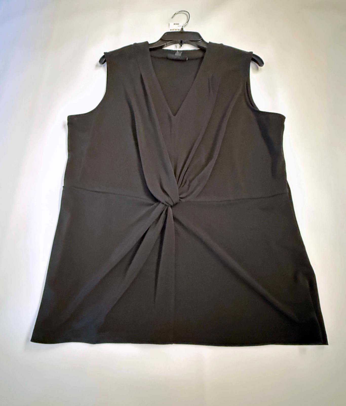 NWT Alfani Sleeveless Knot Front Tunic Black Large 40″ Bust (Size Large)