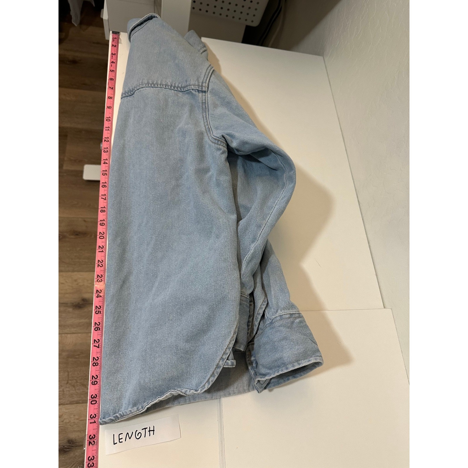 Universal Thread Womens Light Wash Denim Shacket Oversized Blue 2X Everyday