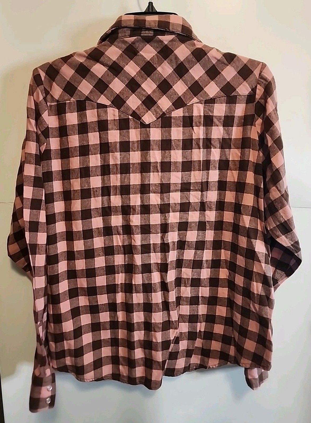 Wrangler Women’s XXL Flannel Shirt Plaid Button Up Long Sleeve