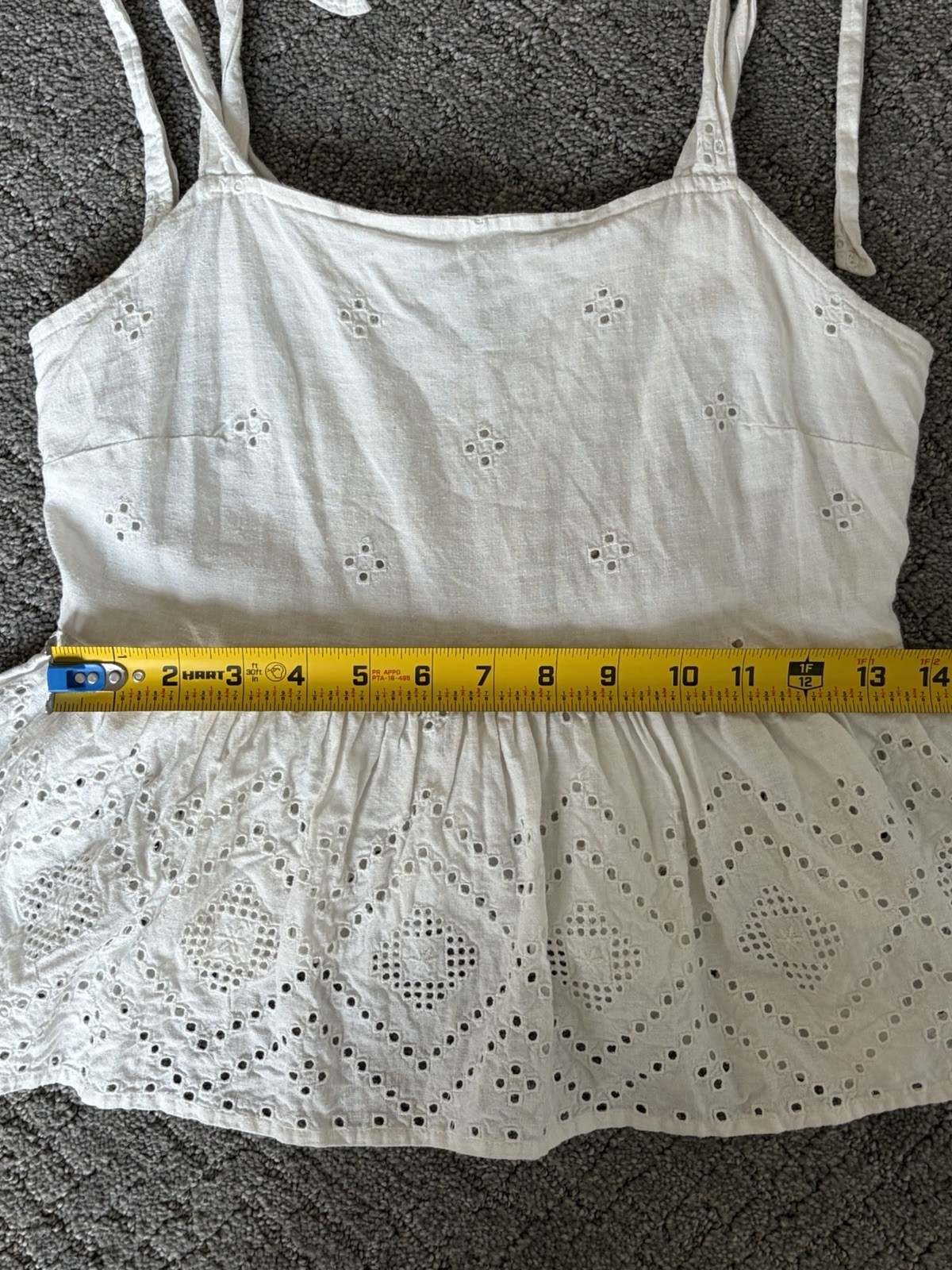 Madewell Rosalie Tie-Strap White Eyelet Lace Tank Top Size XS