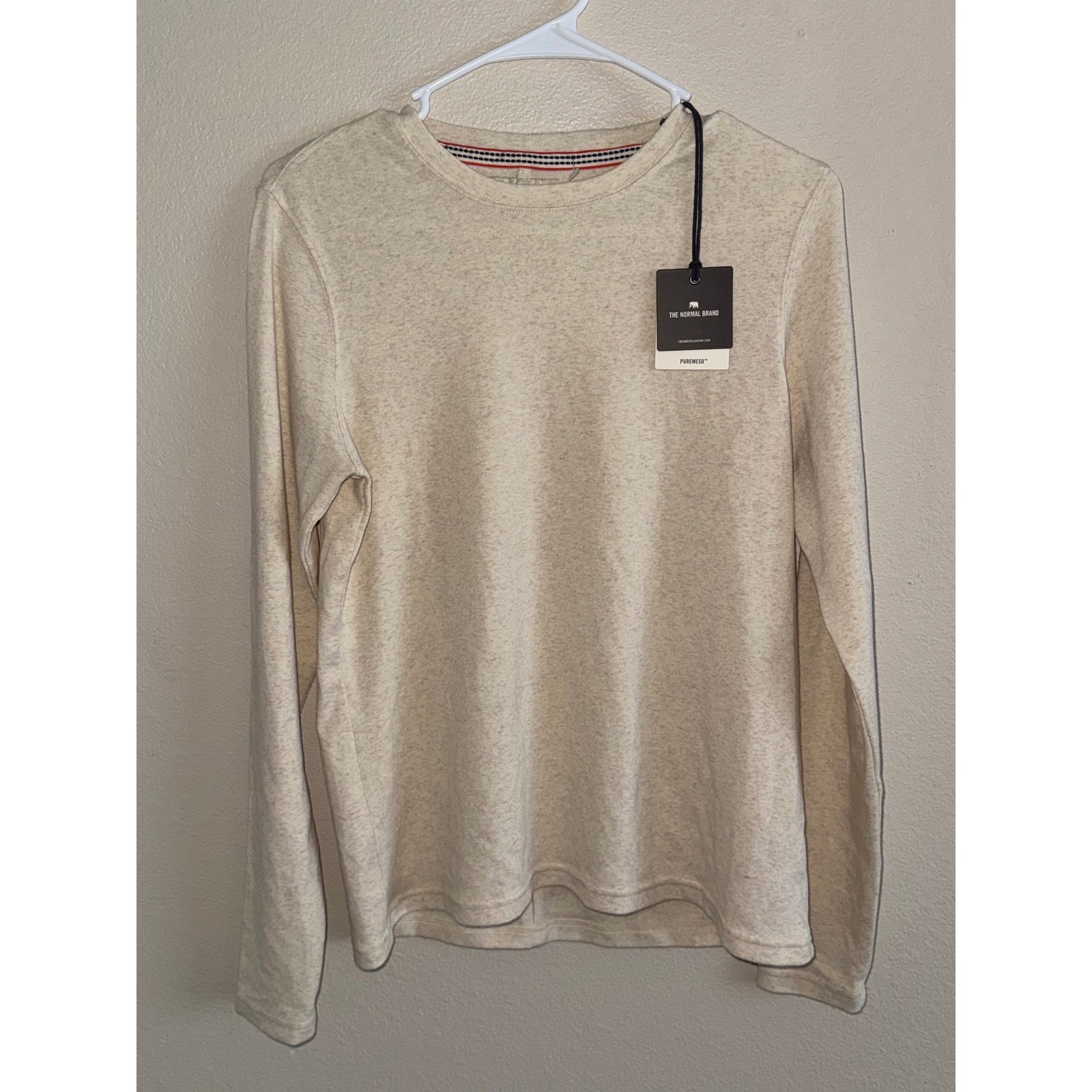 The Normal Brand Puremeso Everyday Crewneck Fossil Beige Long Sleeve Top Women