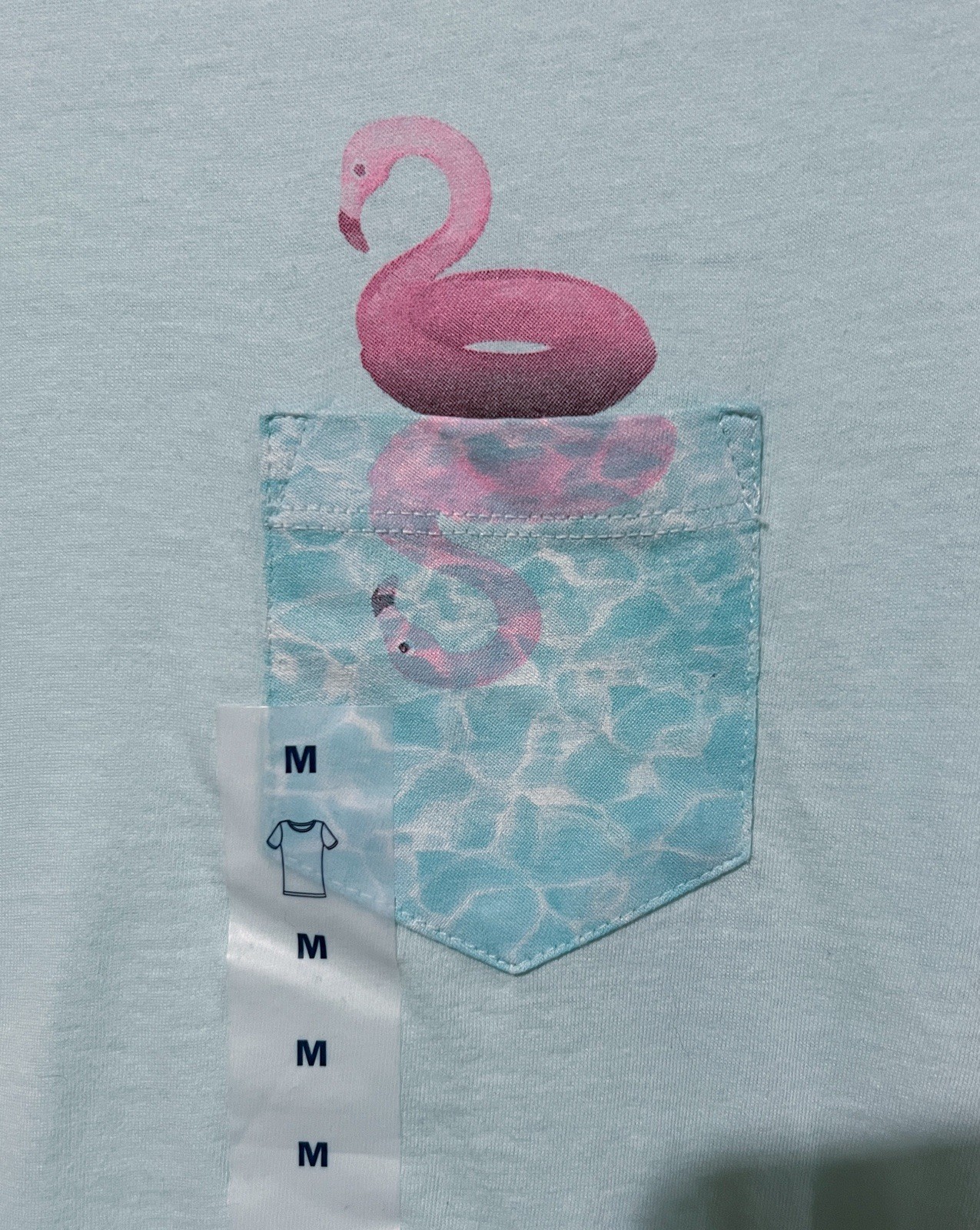 Old Navy Womens T-Shirt Bundle NWT Medium Flamingo Pocket Aqua Gray Blue Tees