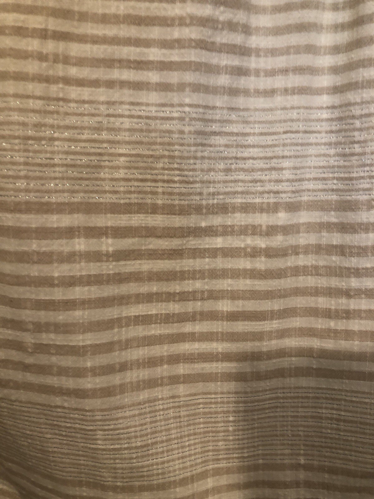 Vineyard Vines Beige and Gold Striped Linen/Cotton Blend Tunic 3/4 Sleeves S