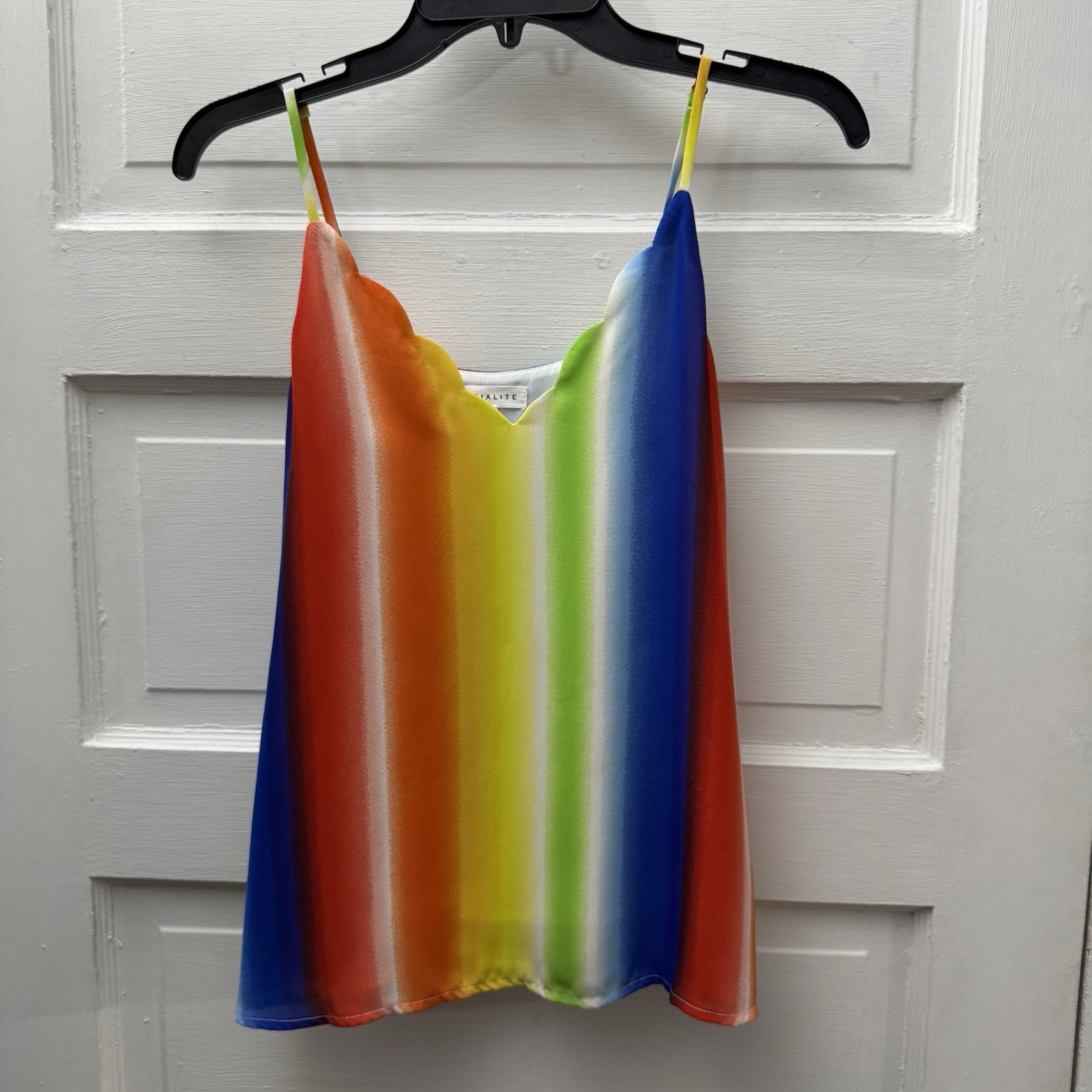Socialite Rainbow Stripe Cami Top Womens XS Pride Festival Colorful Tank