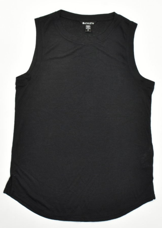 Athleta Women’s Size S Black Renew Muscle Tank Top Lightweight Workout Tee