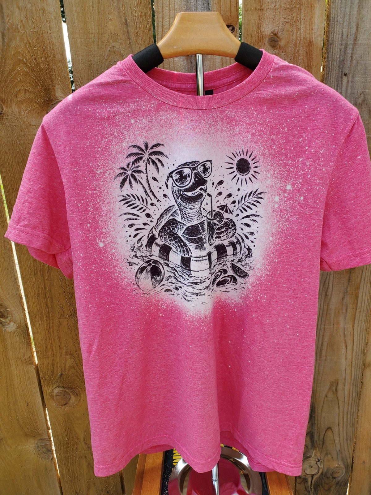 Beach Turtle Summer Bleached T-shirt