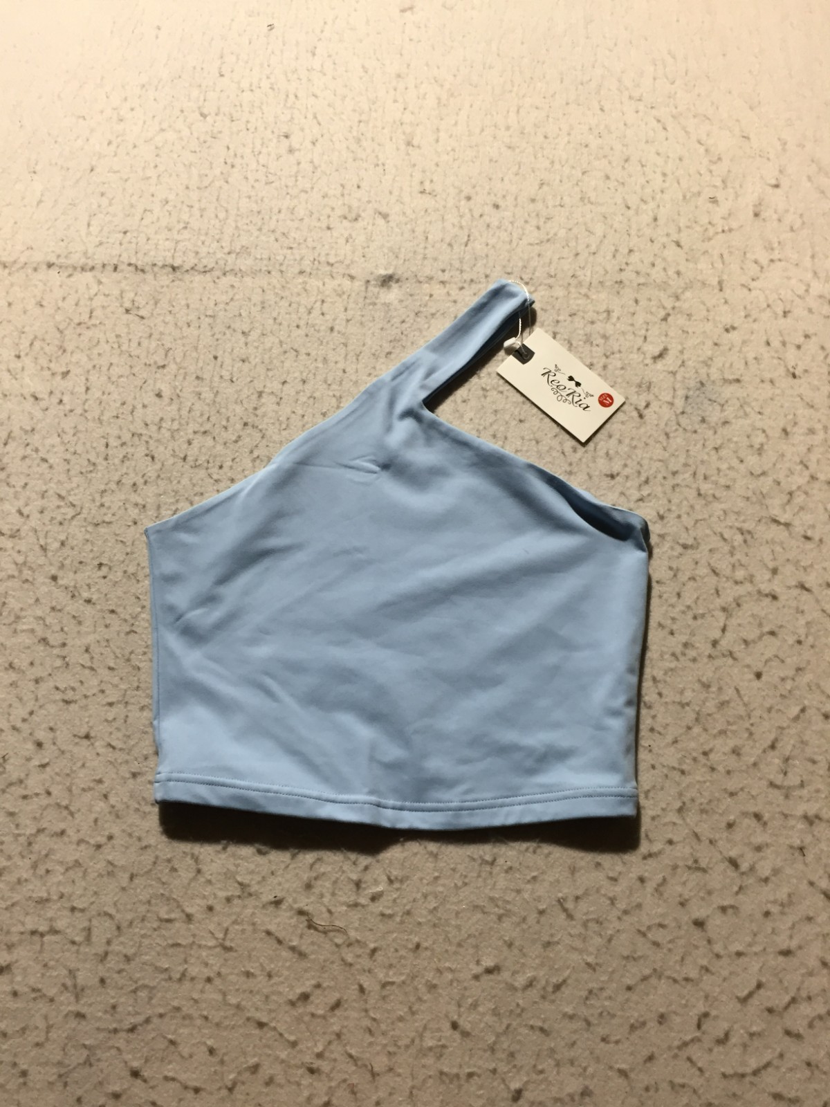 NEW Reoria Tank Top Womens M Medium Light Blue Offset Shoulder Seam