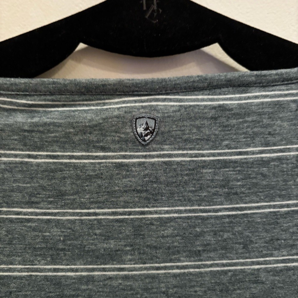 Kuhl Lisette Women’s Shirt Melange Performance Fabric V-neck Striped Size Small