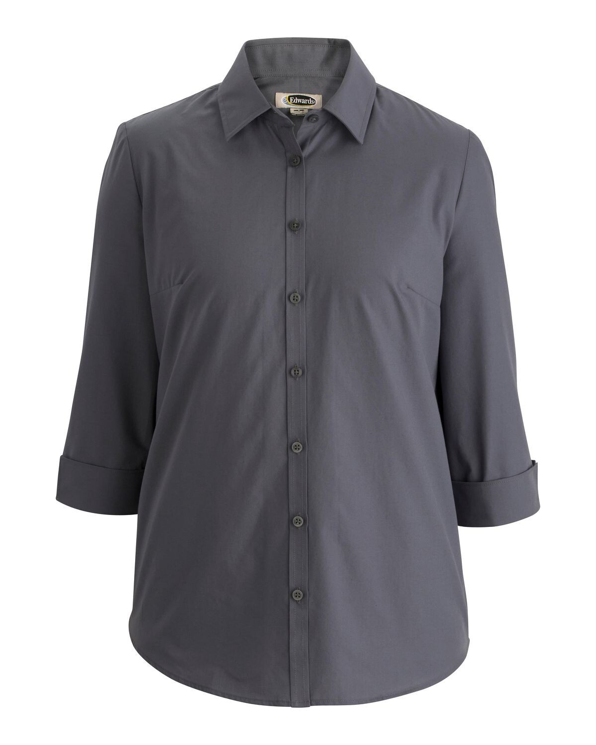 Edwards Style #5355 Woman’s Dark Grey 3/4 Sleeved Button Up Shirt Size: Large