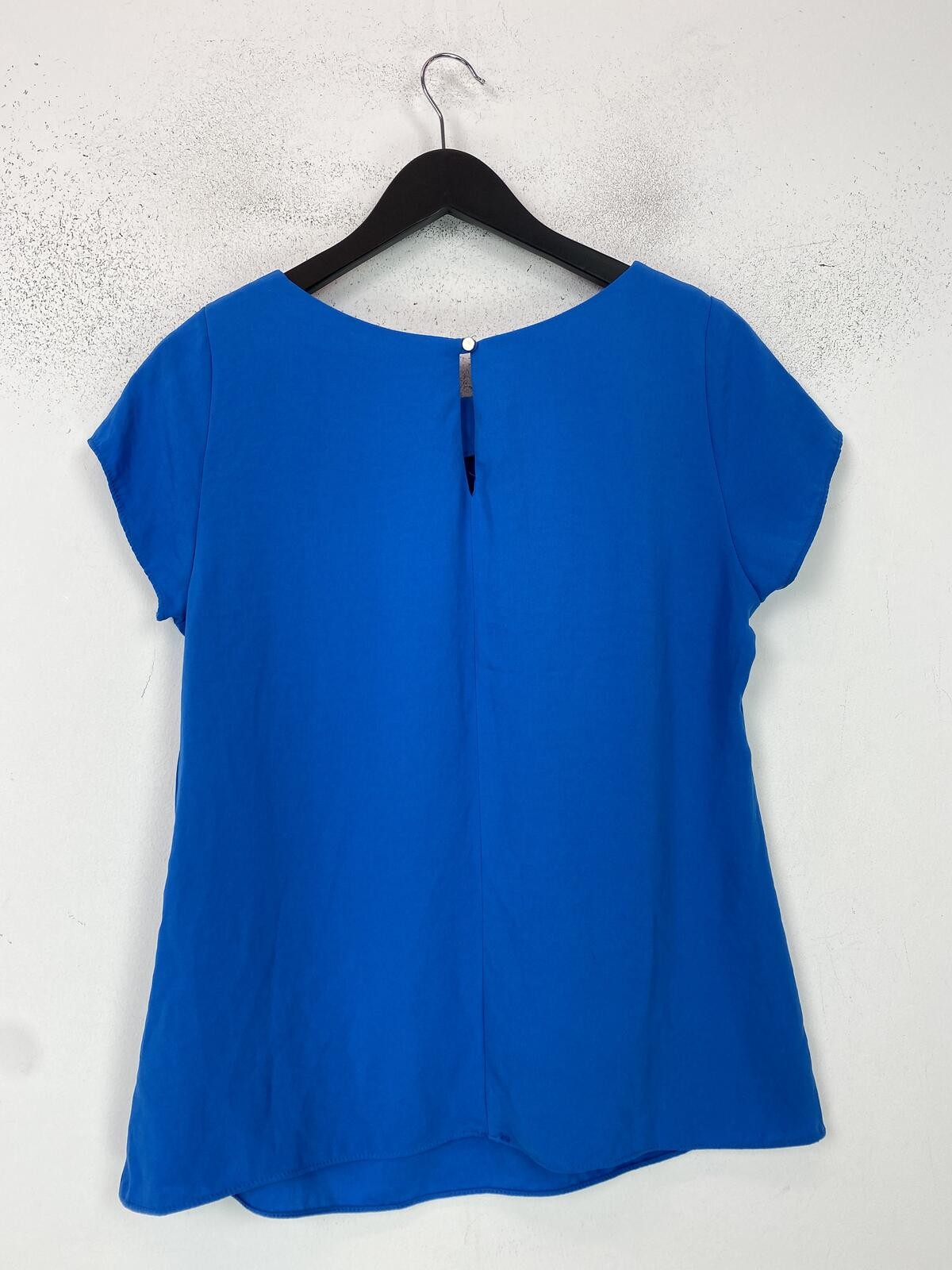 Wallis Blue Blouse Scoop Neck Short Sleeve UK 12 NEW