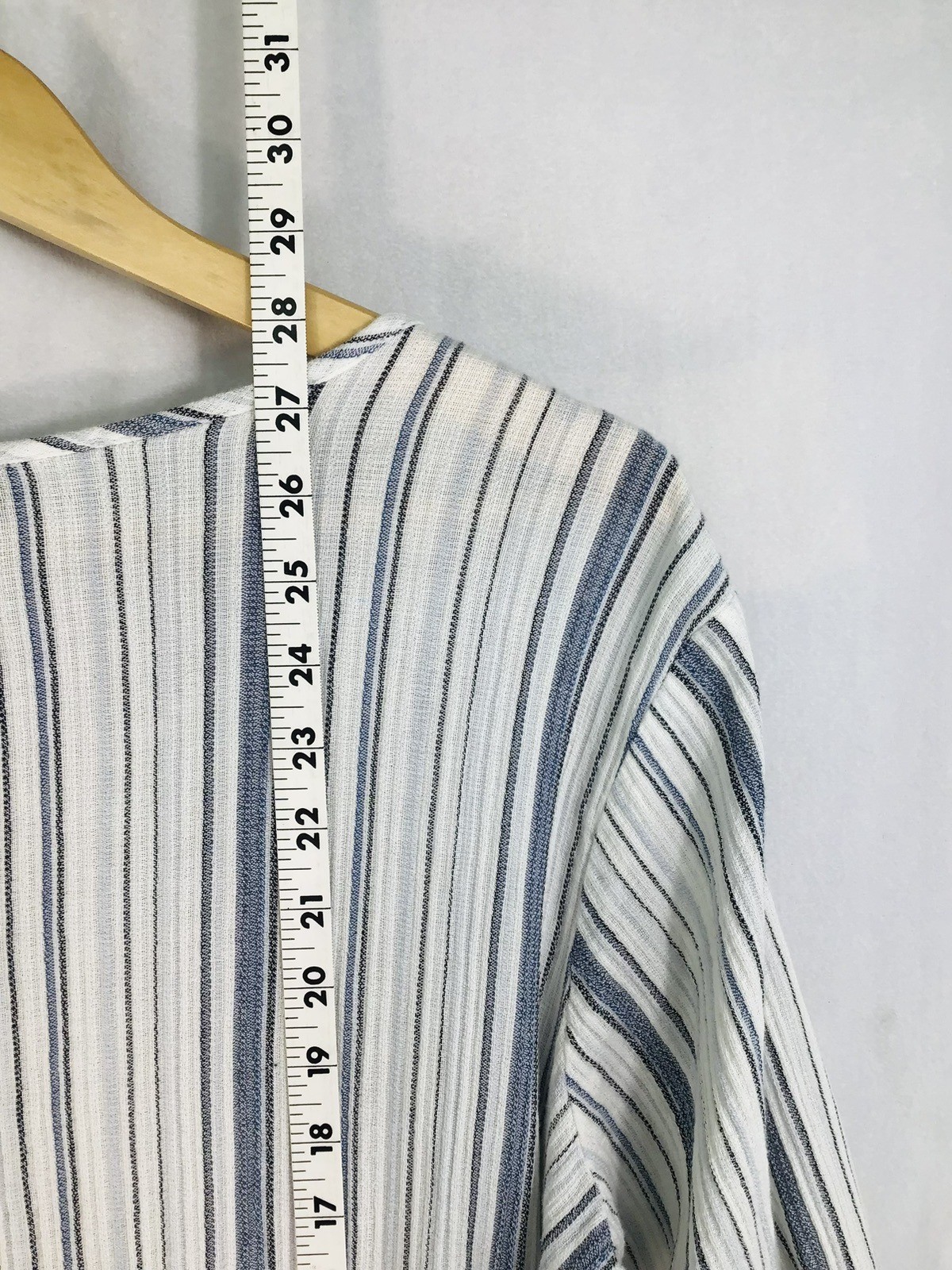 a.n.a. Striped Peasant Blouse Women’s L Boho Cottage core Cotton Baby doll Top