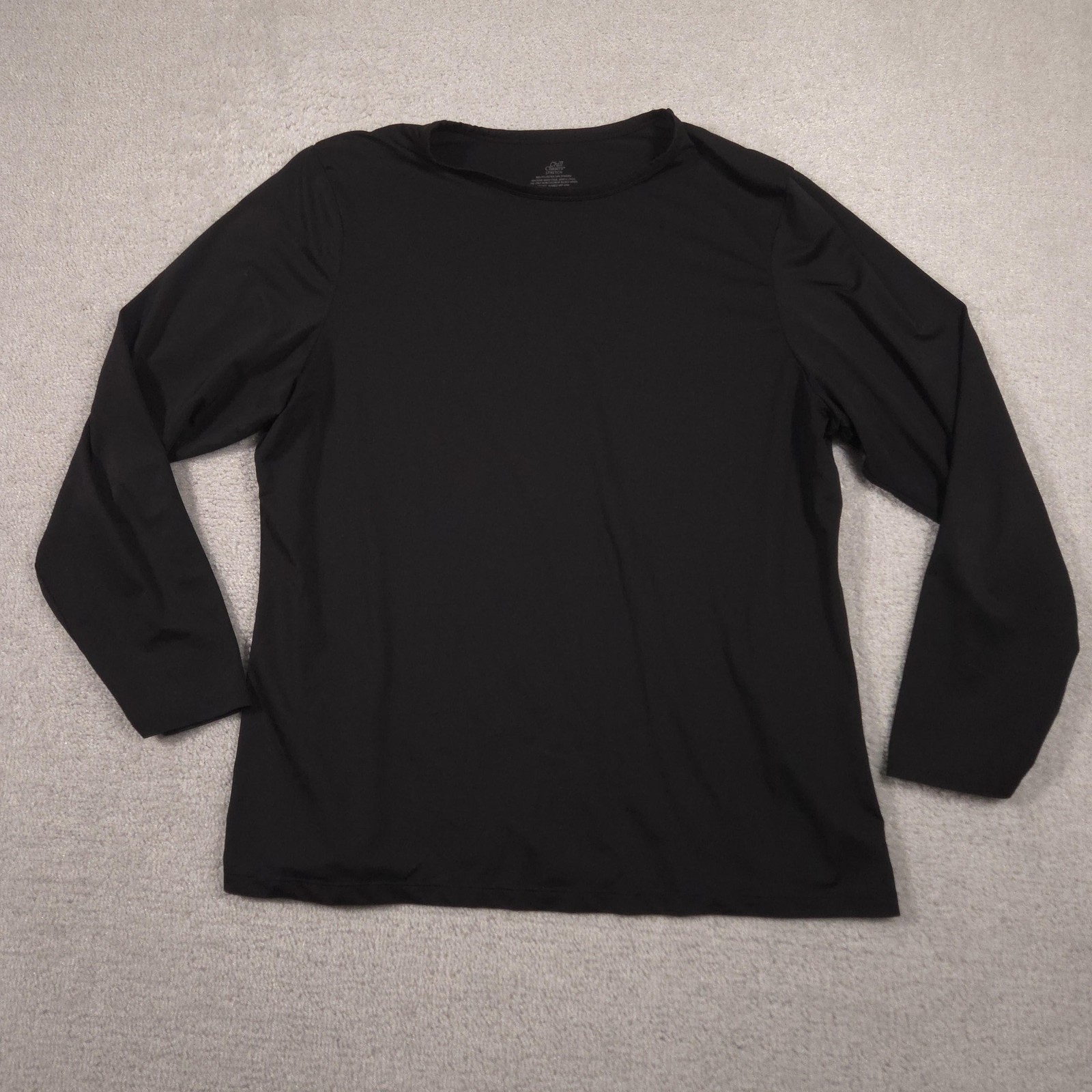 Chill Chasers Long Johns Shirt Womens 2X Black Stretch Tagless Base Layer