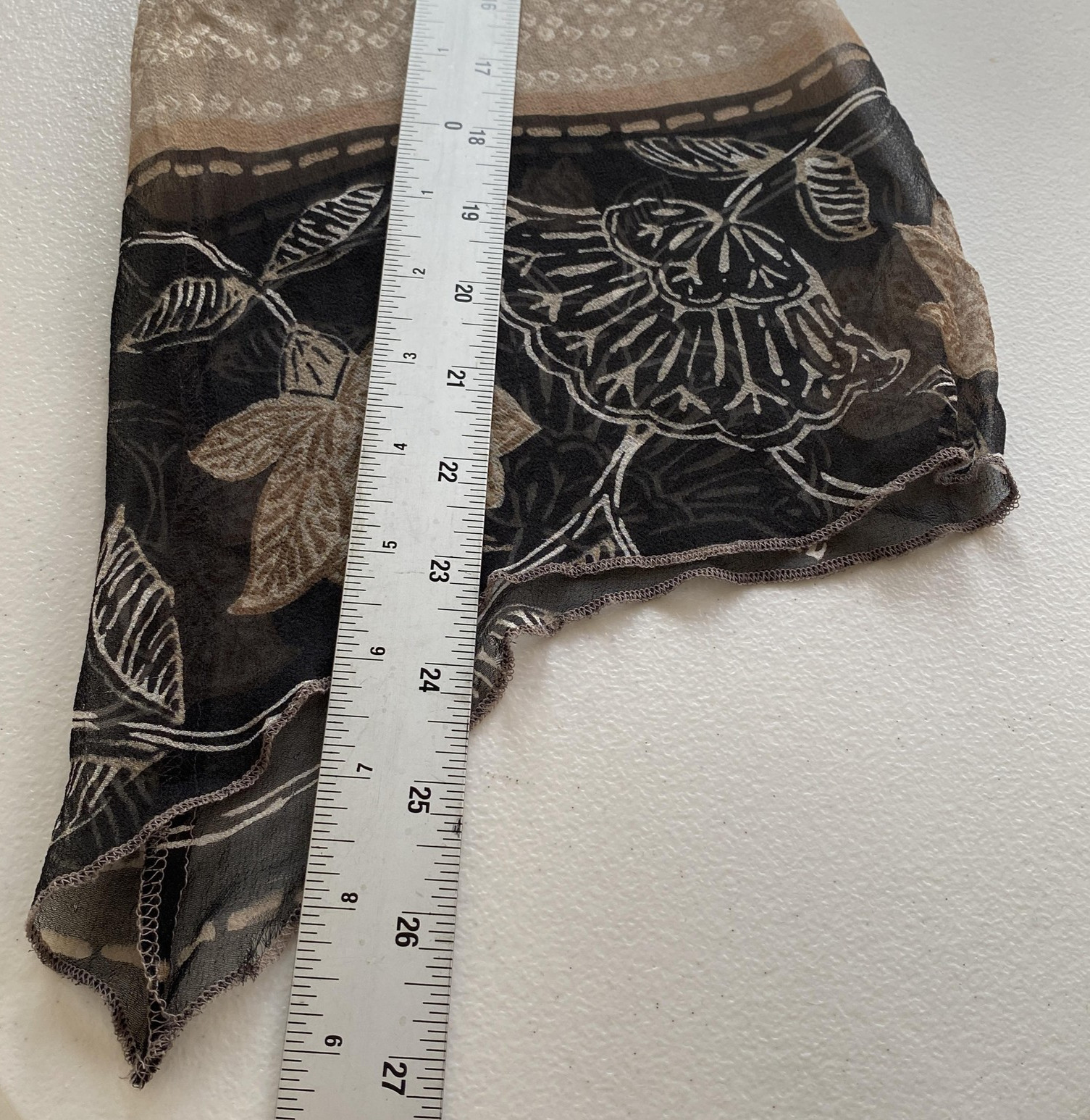 VTG NYC Design Co Top Womens Medium Beige Floral Silk Sheer Lined Fairy Boho Y2K