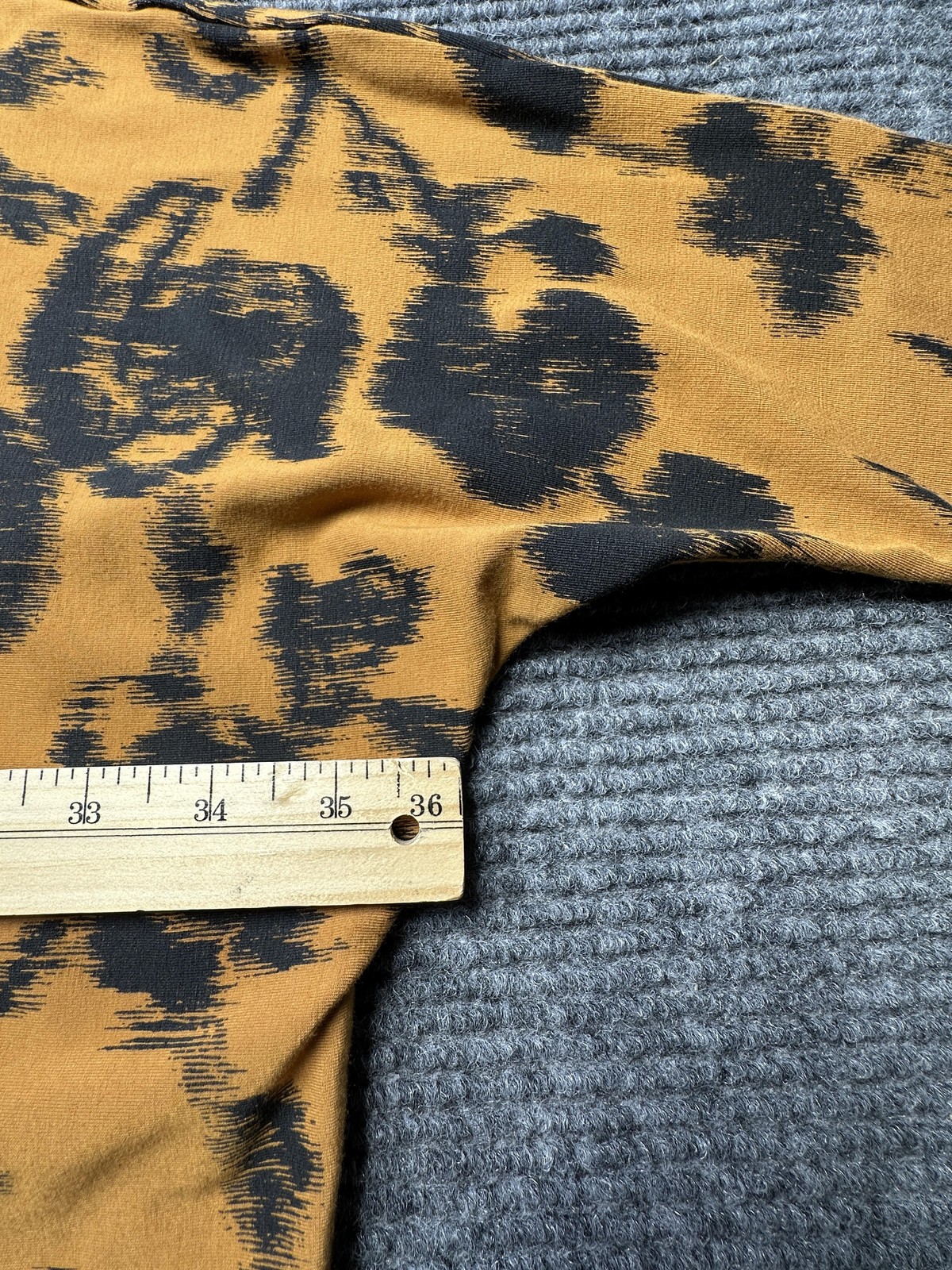 Bryn Walker Shirt Womens Small Brown Floral Turtleneck 3/4 Sleeve Made USA New