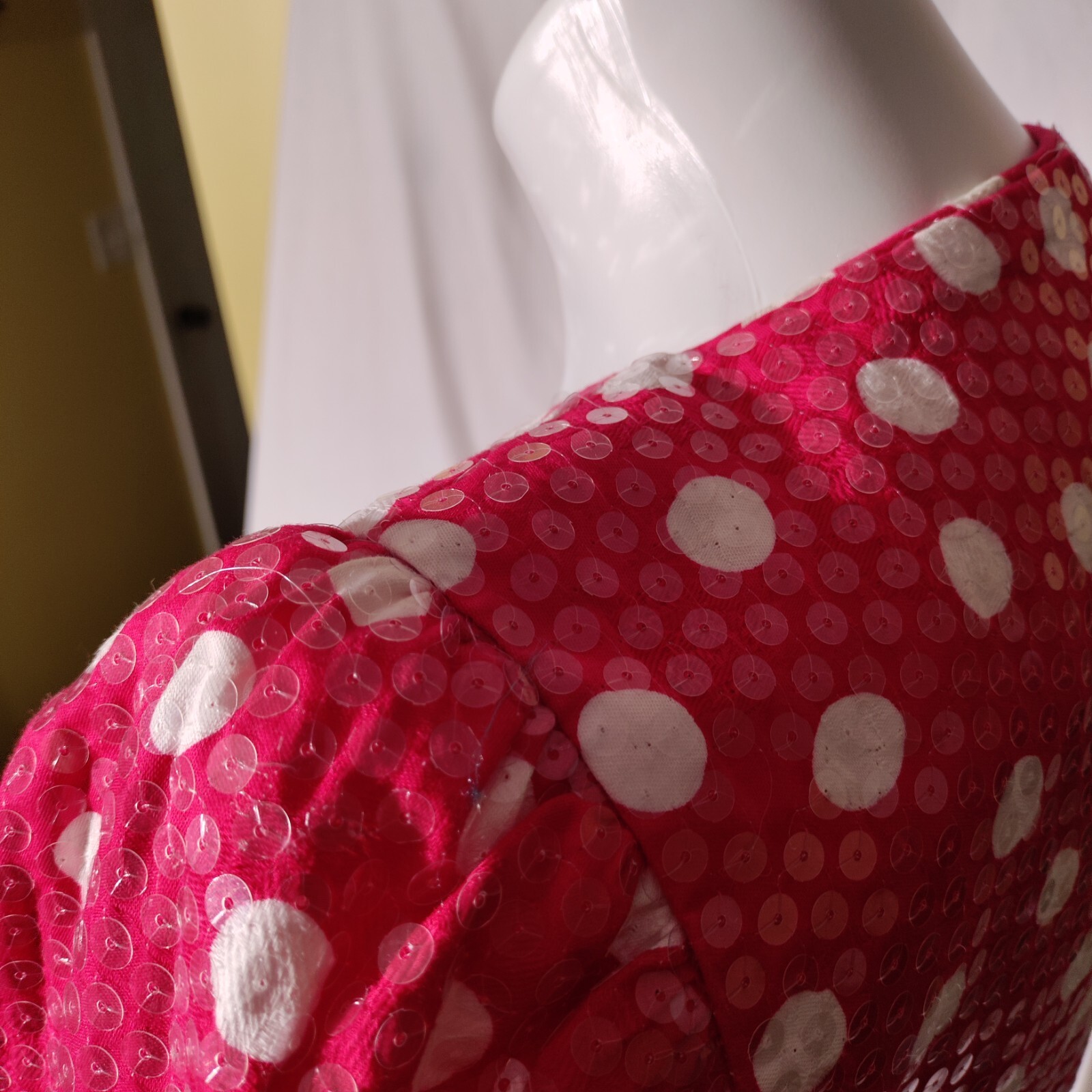 Rickie Freeman for Teri Jon Pink White Polka Dot Fun Vintage Size 4 100% Cotton