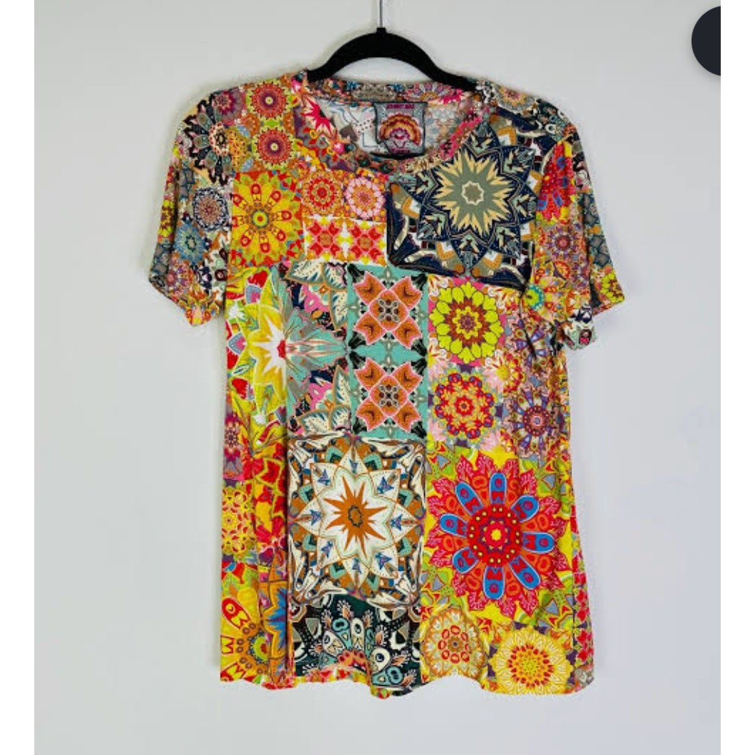 Johnny Was Kaleida Janie Patchwork Mandala Bamboo Swing Knit T-Shirt XXL