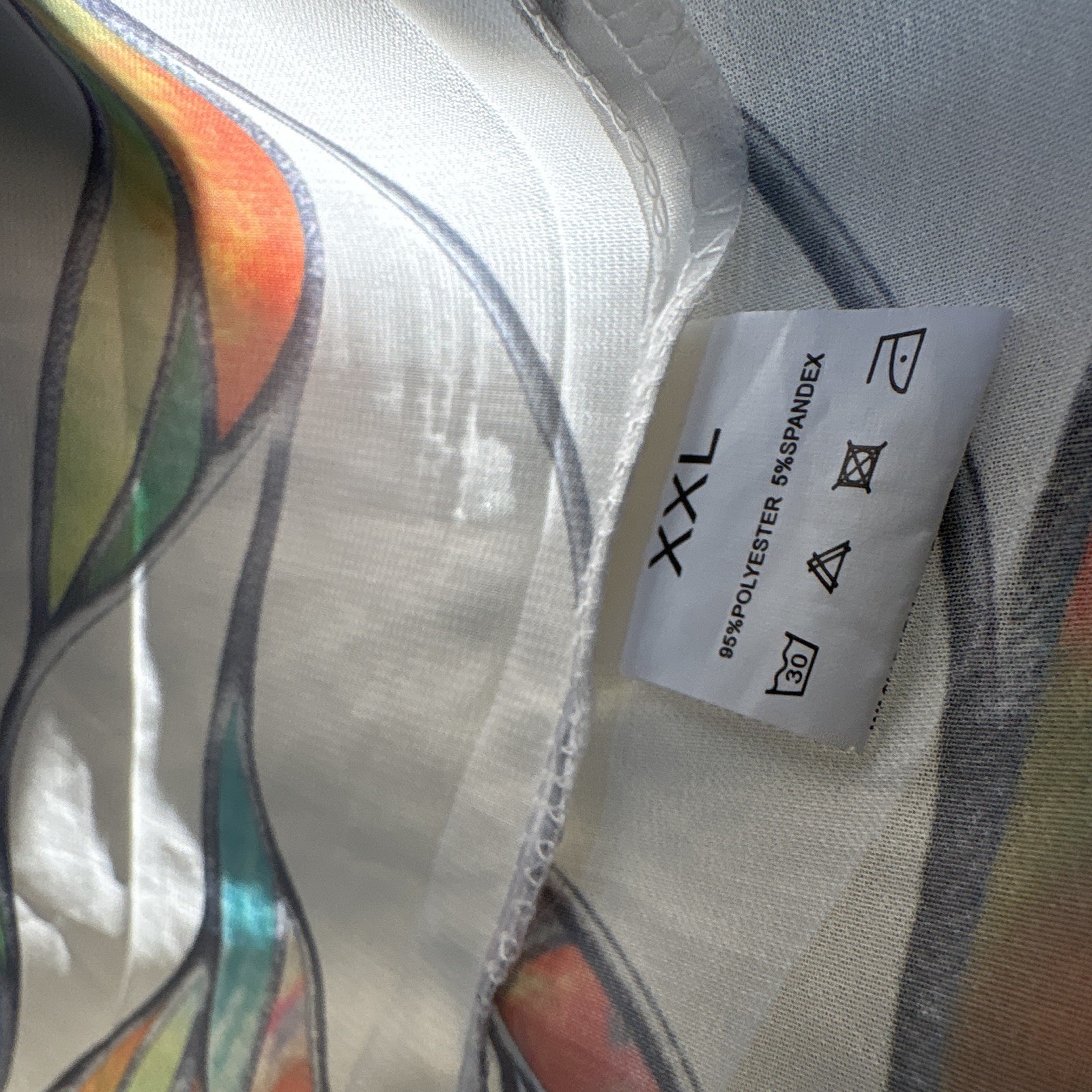 Womens Sheer Chiffon Leaf Print Open Front Kimono Cover Up 3/4 Sleeve XXL