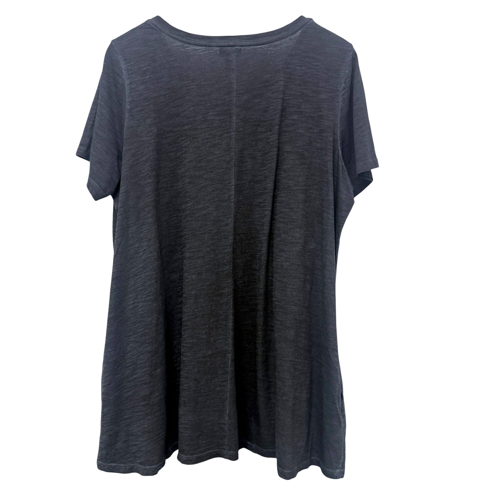 LOGO Lori Goldstein Tunic Tee Plus Size 1X Dark Gray Pockets Boho Top NWT