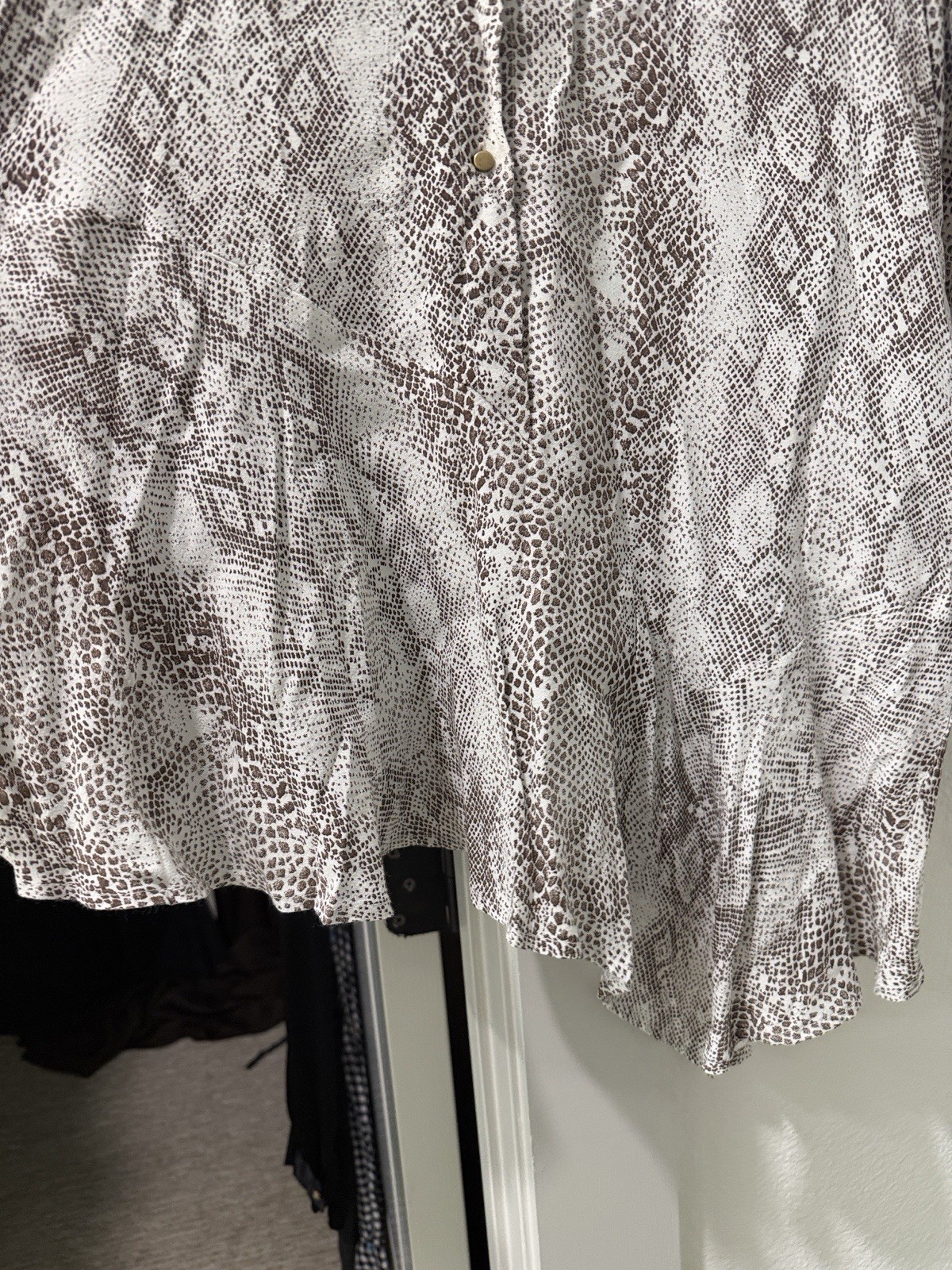 Snakeskin Print Assymetrical Blouse