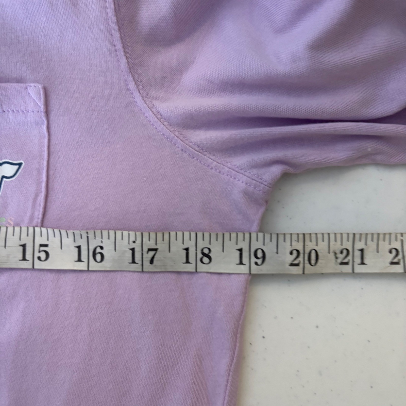 Vineyard Vines Womens Lavender Happy Easter Whale Long Sleeve Pocket T-Shirt S