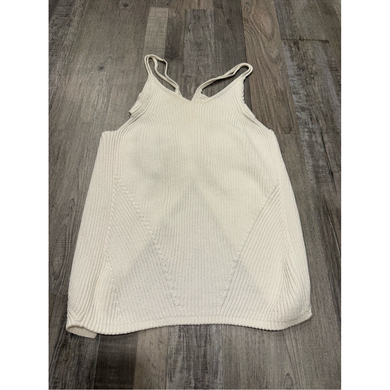 Maison Martin Margiela white knit open cross back tank top – Small