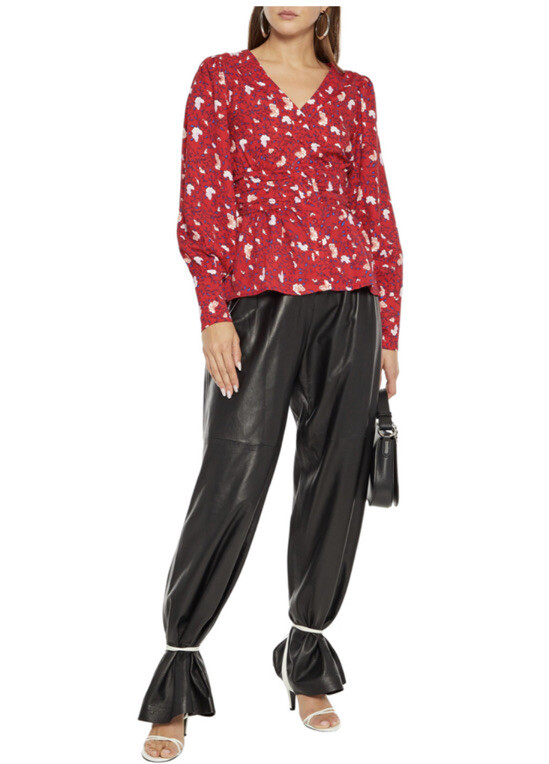 WALTER BAKER Clara Printed Peplum Blouse-NWT-XS