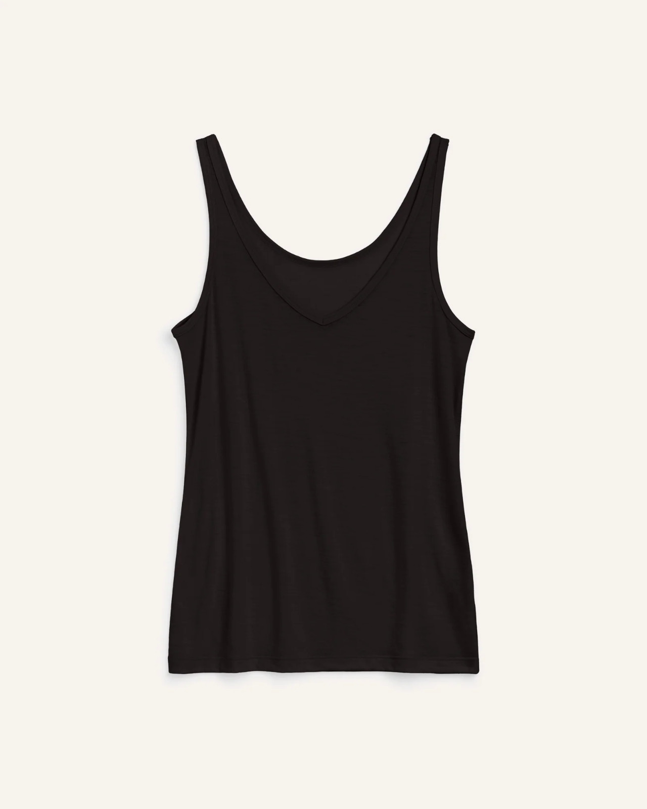 $70 Wool& Essential Layering Tank Lightweight Black Vee OR Crew SO SO SOFT
