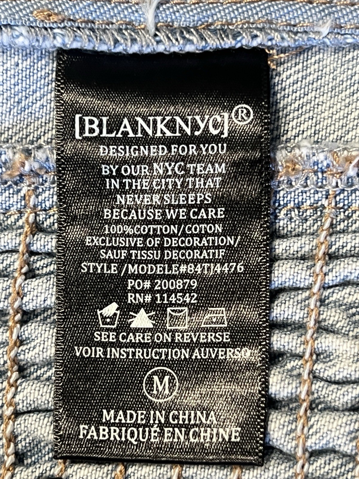 NWT BLANK NYC Light Wash Starstruck Embellished Denim Crop Top MED Festival Hot