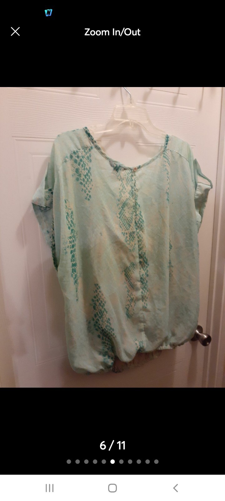 Green Snake Skin Print Blouse