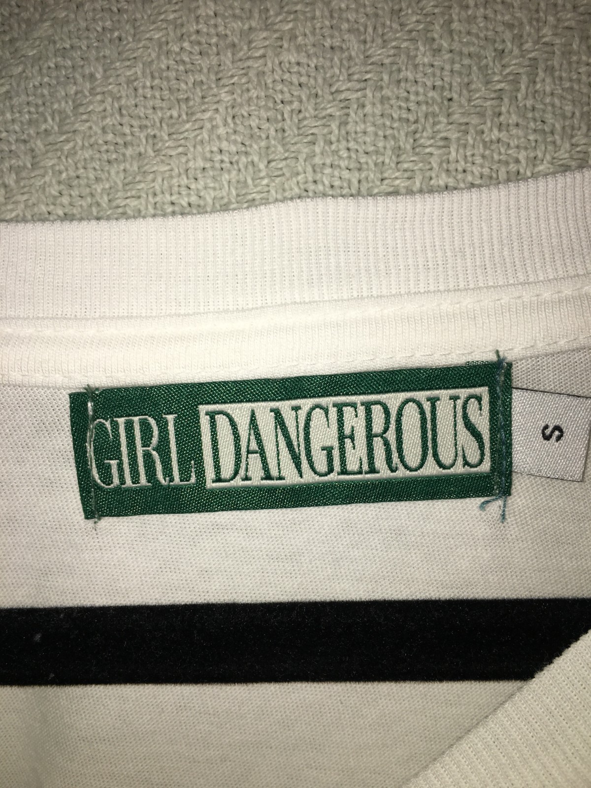 NEW W/TAG GIRL DANGEROUS SARDINES VINTAGE T-SHIRT ORGANIC COTTON GOTS WHITE SS