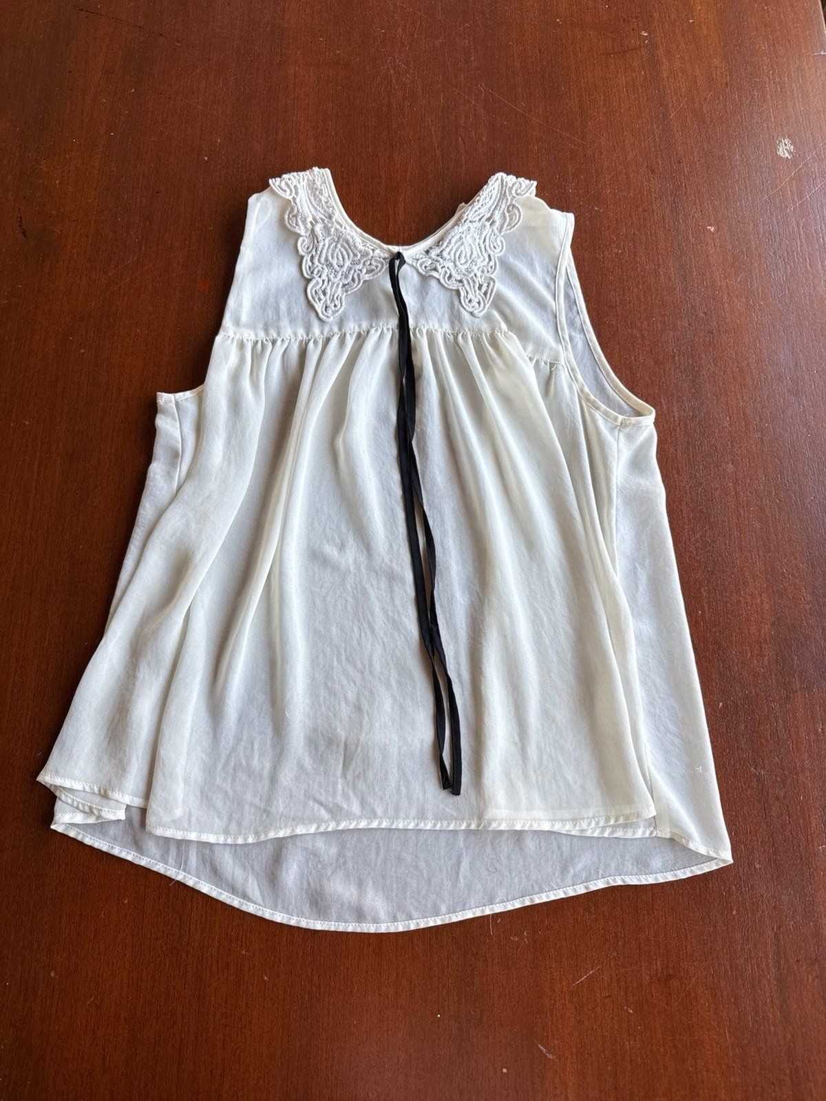 TOPSHOP SHEER Lace collar blouse top